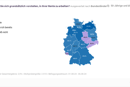 Umrisse der Bundesrepublik Deutschland mit den Bundesländern.