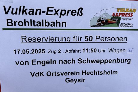 Bahnwaggon extra für uns