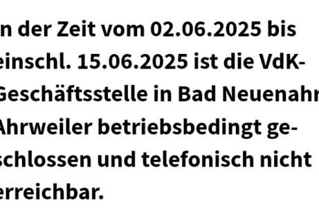 Hinweis des Kreisverbands Ahrweiler