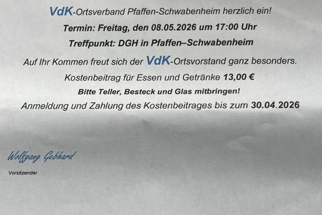 Einladung mit Anmeldung