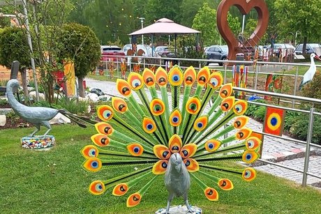 Pfau aus Glas