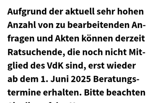 Hinweis des Kreisverbands Ahrweiler