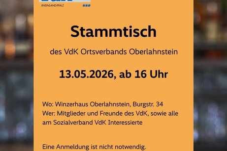 Einladung zum Stammtisch 13. Mai 2026