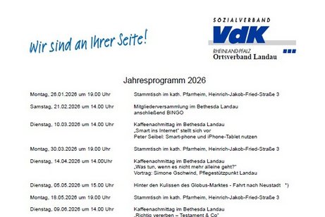 aktualisiertes Jahresprogramm