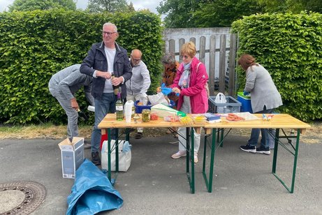 Aufgebautes Frühstücksbuffet