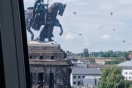Deutsches Eck mit Kaiserdenkmal Landzunge mit Kaiser Wilhelm Statue