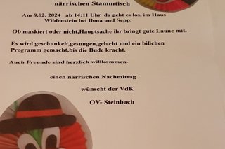 Kommt vorbei und feiert Fassenacht mit dem VdK