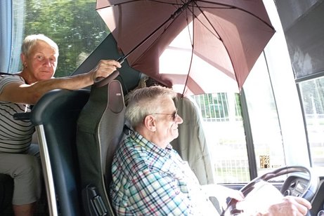 Schirmschutz für Busfahrer