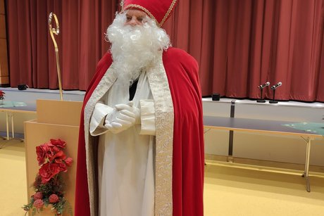 Nikolaus spricht zum Auditorium