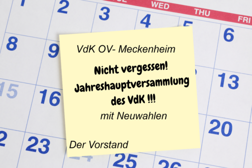 Kalender zur Erinnerung an Jahreshautversammlung mit Neuwahlen