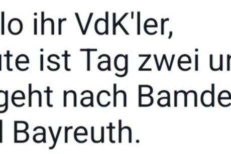 Heute geht's nach Bamberg und Bayreuth.