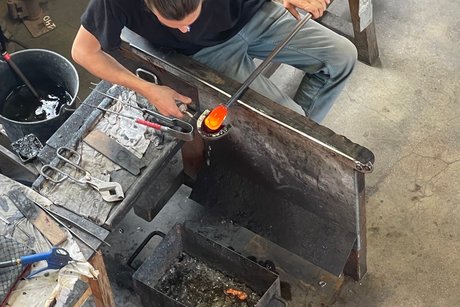Glas wird geblasen