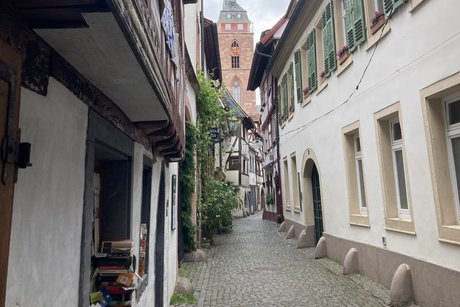 Eine Gasse abseits der Masse am Rheinland-Pfalz-Tag in Neustadt an der Weinstraße