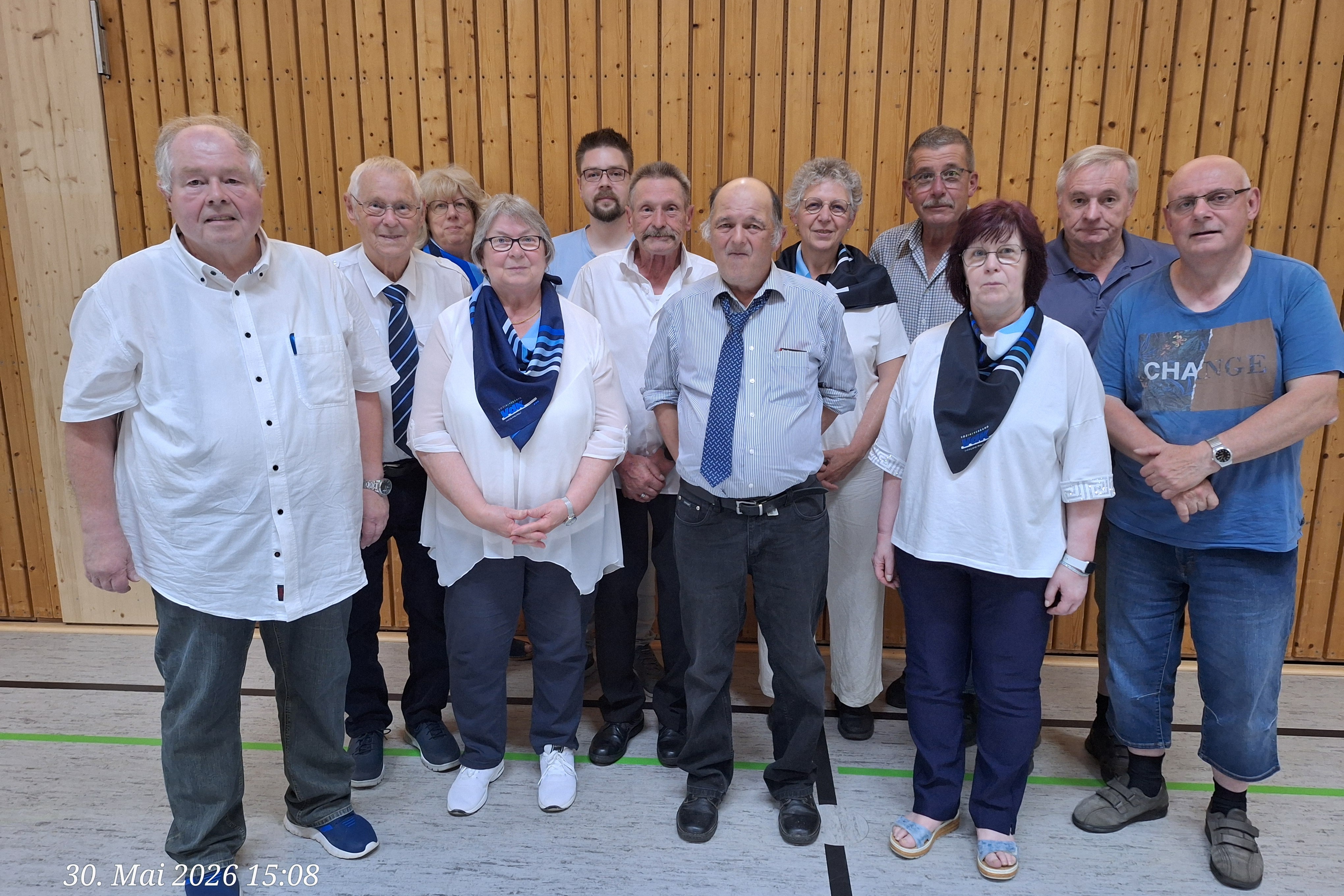 v.l.n.r.: Heino Schuck, Vorsitzender Gerhard M&uuml;ller, Beisitzer Patricia Eckel, Schriftf&uuml;hrerin Waltraud M&uuml;ller, Frauenvertreterin Patrick Schuck, Kassenverwalter Peter M&uuml;ller, Beisitzer Rolf Wagner, Beisitzer Ilse Gortner, Beisitzerin J&uuml;rgen Engelbrecht, Stv. Vorsitzender Sigrid Schuck, Beisitzerin Kurt Helmrich, Beisitzer Winfried Gerlinger, Revisor