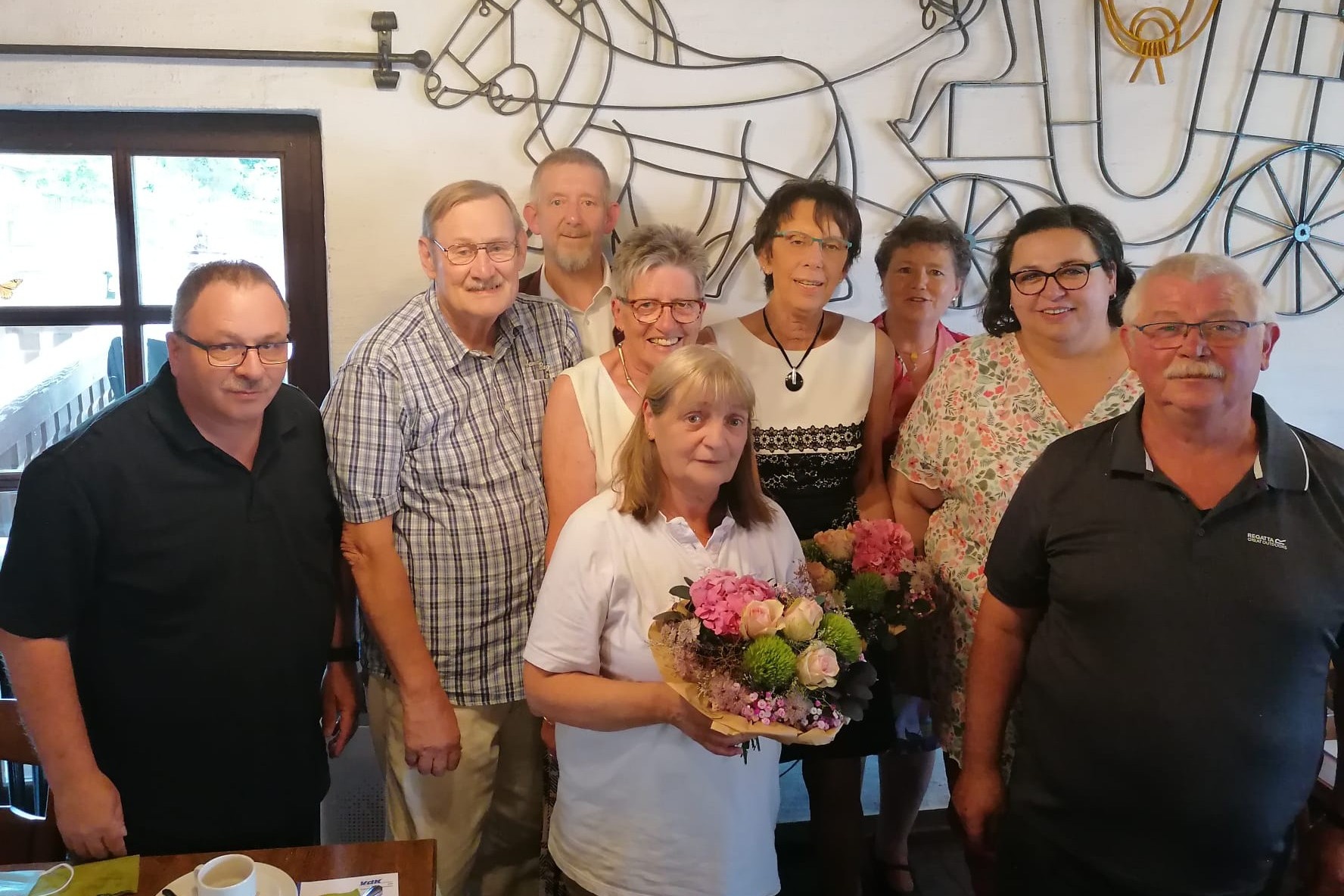 Unser Vorstand stellt sich vor: Willi Lukas, Hartmut Haberstock, Wilfried Muthers, Walburga Hawig, Helga Olmscheid, Birgit Baumann, Helma Muthers, Annemarie Schuh, Erwin Rommelfanger