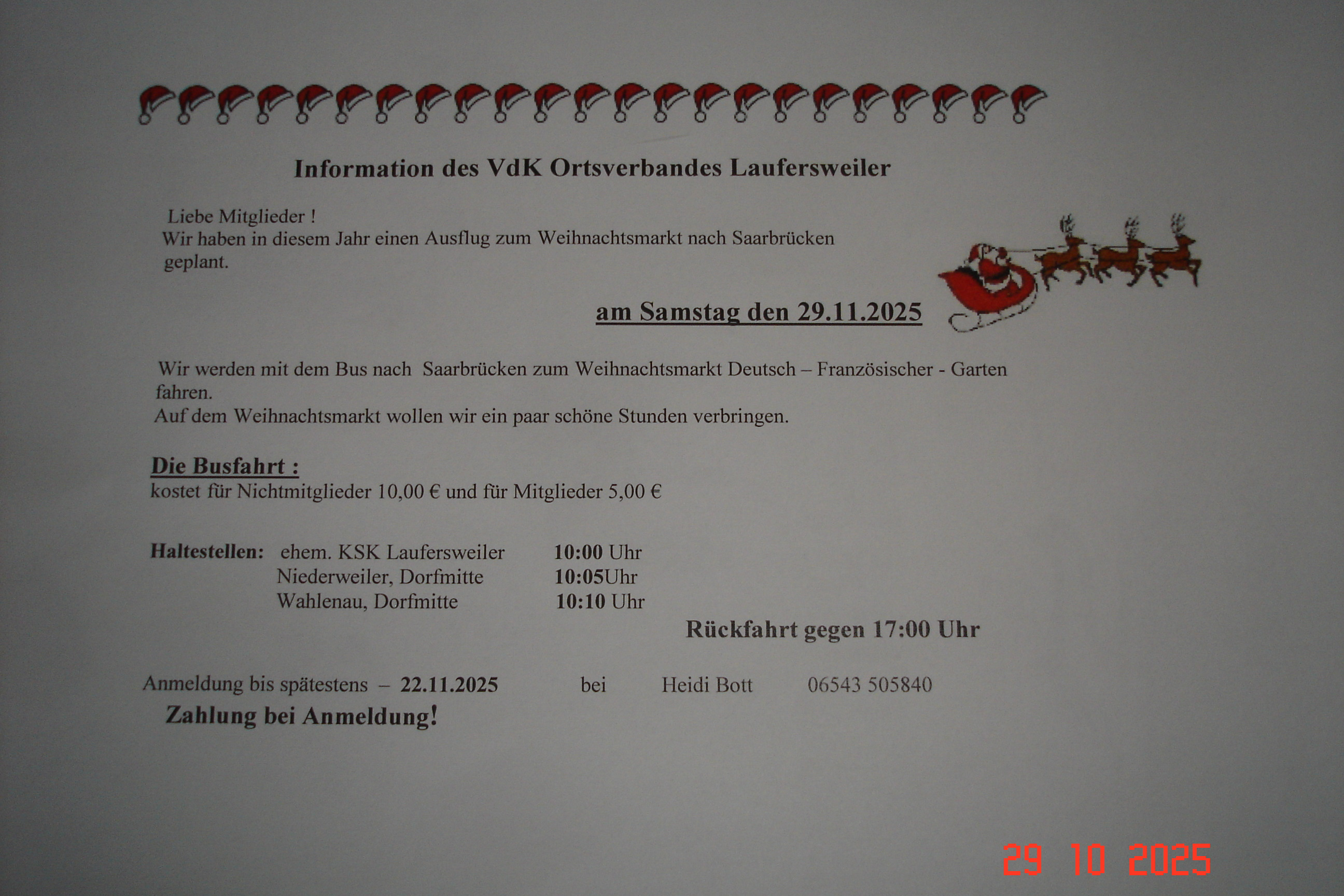 Weihnachtsfahrt 2025