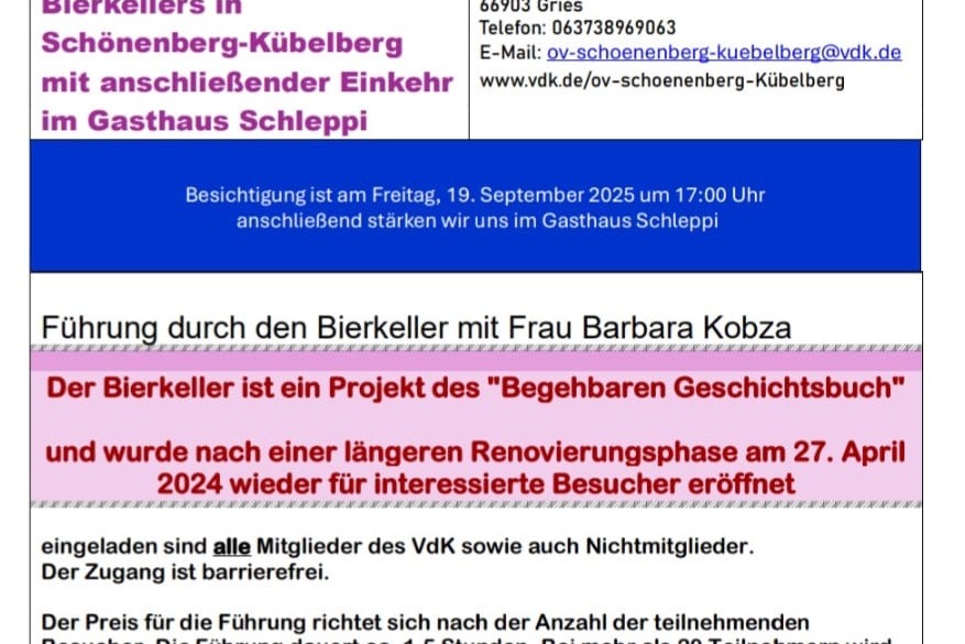 VdK Ortsverband Schönenberg - Kübelberg