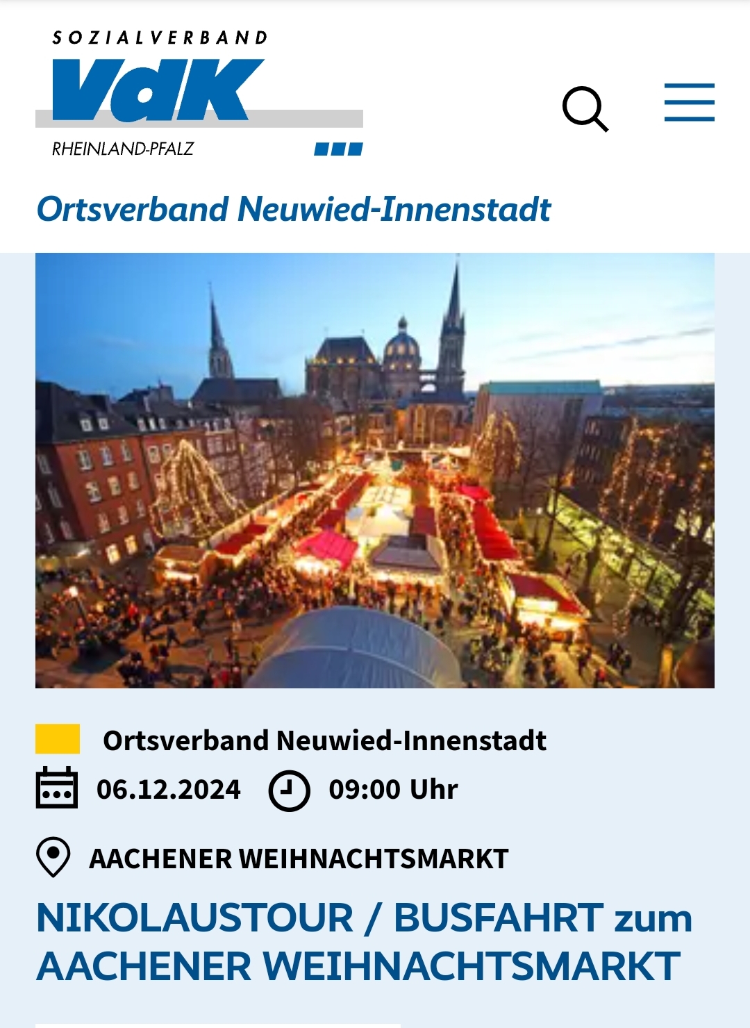 Nikolaustour nach Aachen