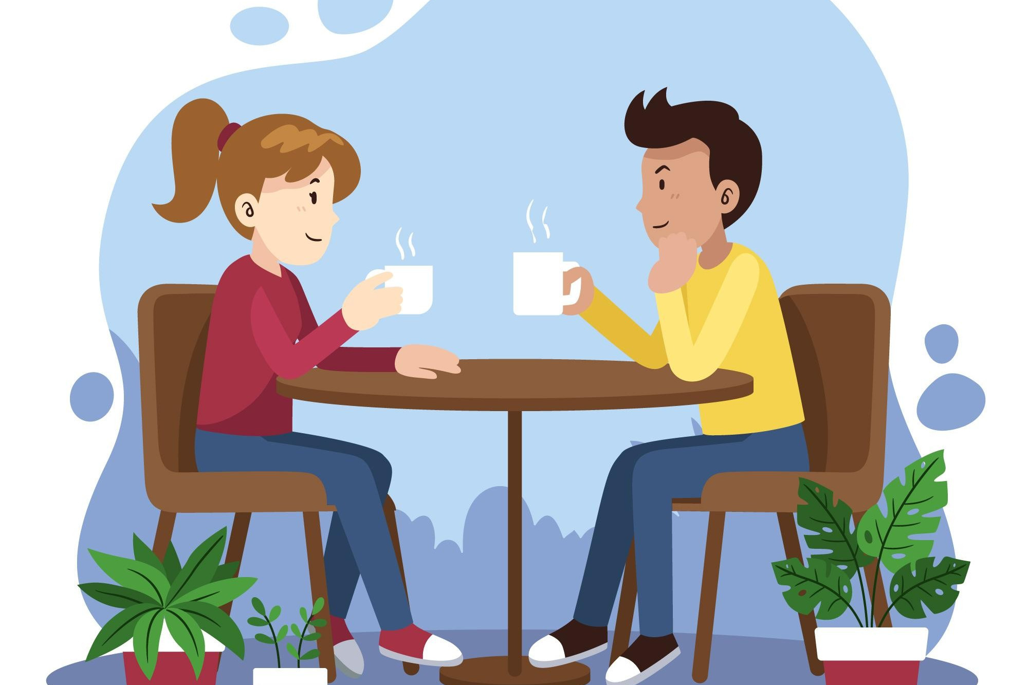 Ein Paar beim Kaffee trinken