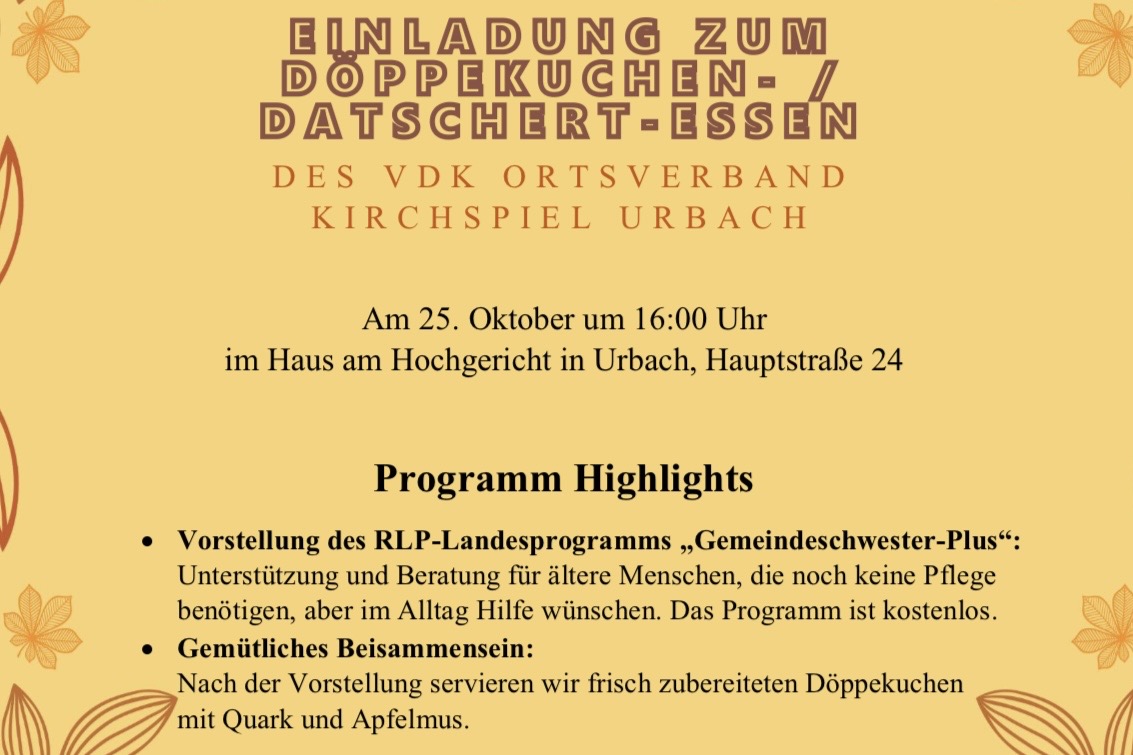 Einladung D&ouml;ppekoochen-Essen 2025