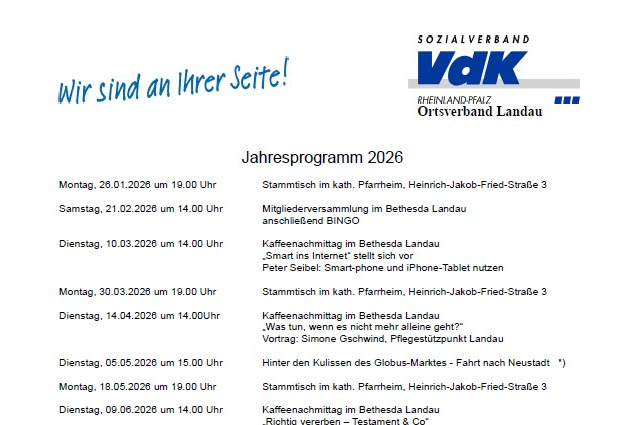 aktualisiertes Jahresprogramm