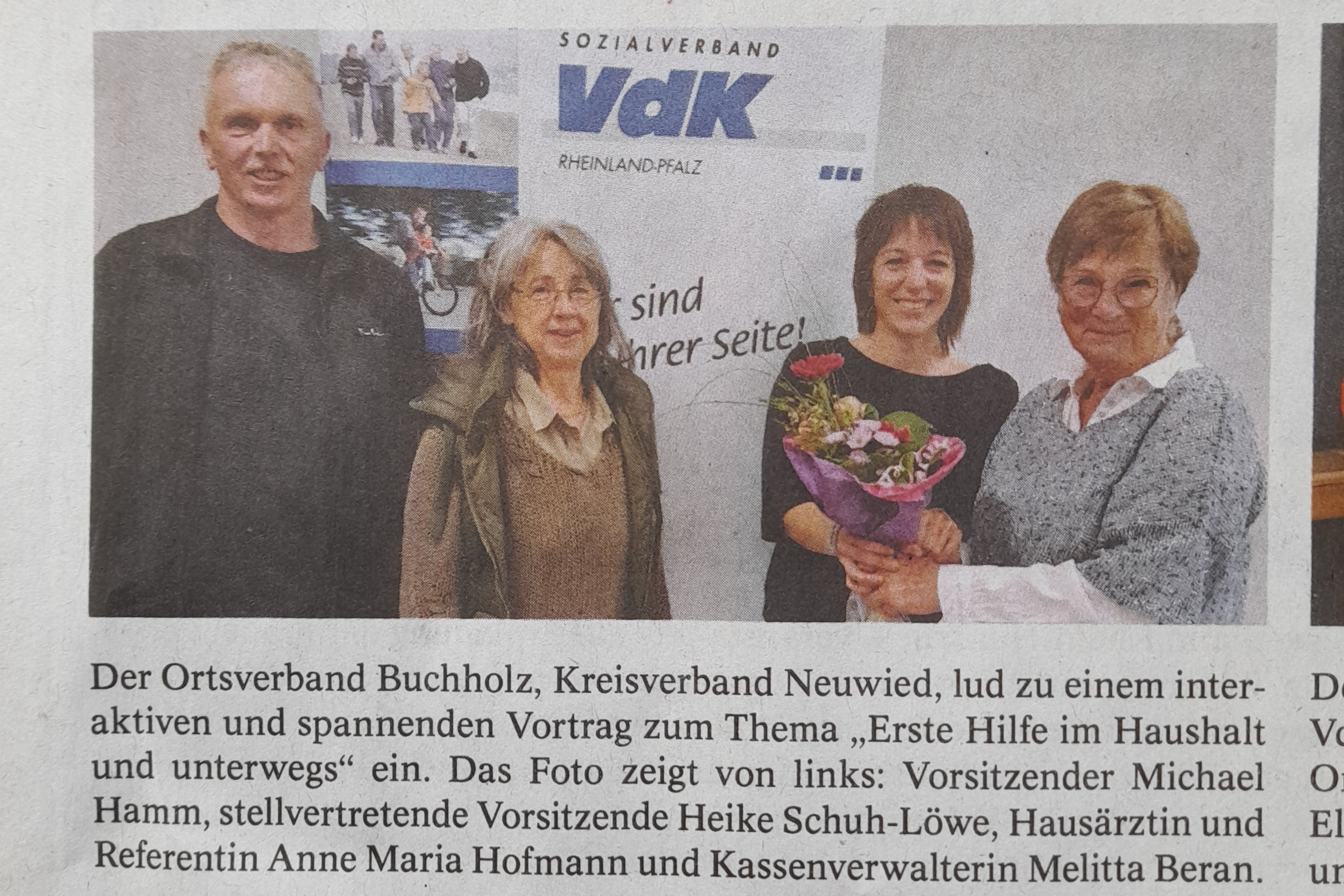 Beitrag in VdK-Zeitung Juli/August 2025 vom Ortsverband Boppard / Buchholz Erste Hilfe im Haushalt und unterwegs