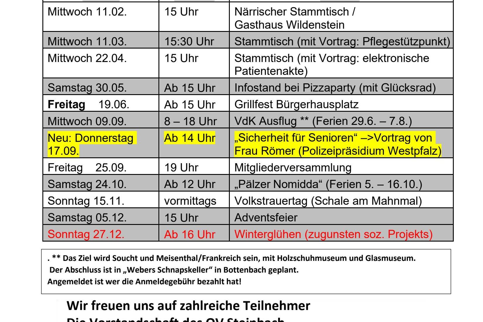 Jahresplan 2026 unser Plan