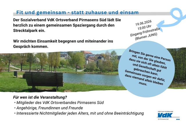 Fit und gemeinsam statt zuhause und einsam gemeinsamer Spaziergang in einem schönen Park